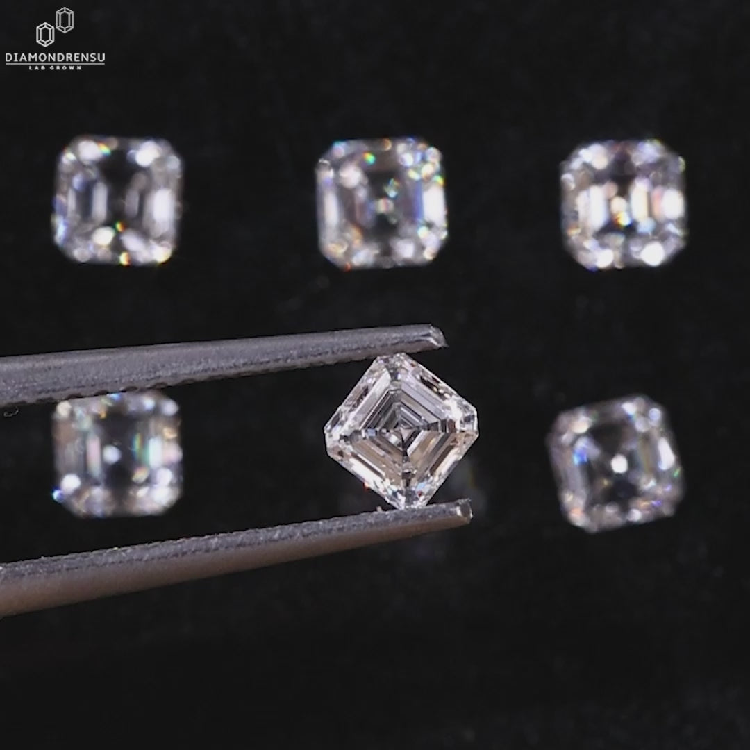 Asscher Cut Lab Created Diamonds For Earrings D/VS Grade