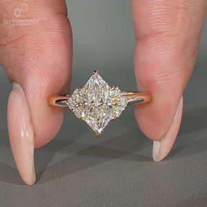 Muse Ring One design featuring marquise cut lab grown diamond.
