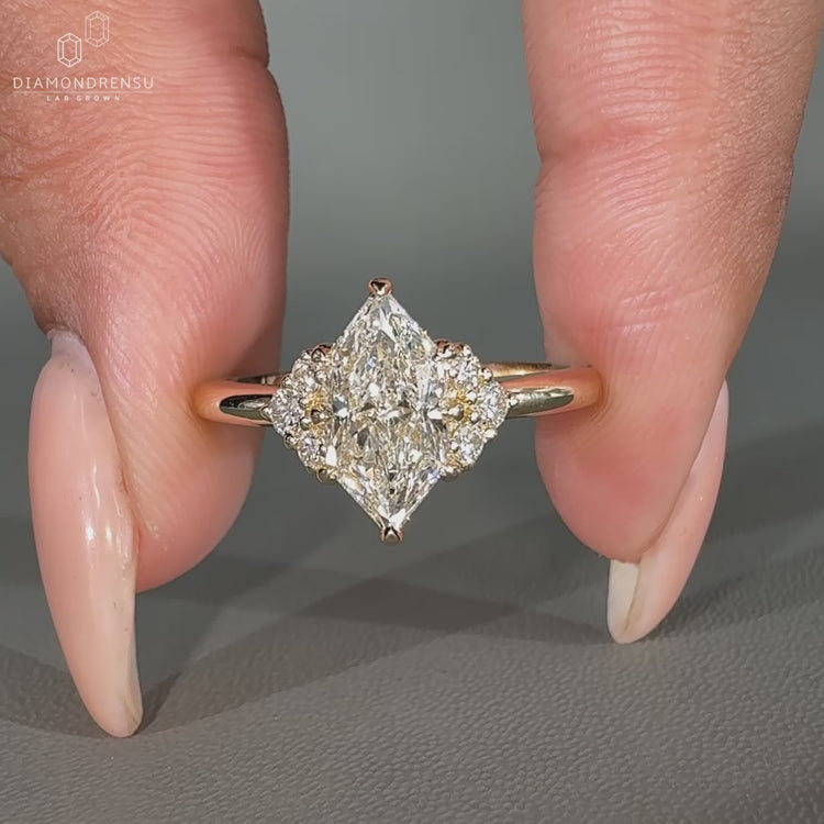 Muse Ring One design featuring marquise cut lab grown diamond.
