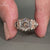 hexagon engagement ring crafted in rose gold finish.
