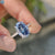 Oval Royal Dark Blue Moissanite Pavé Ring 4 CT