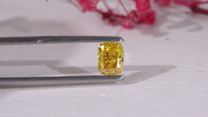 1.02 CT Elongated Cushion Cut Yellow Color Lab Grown Diamond