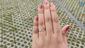 Round Brilliant Cut Moissanite Personalised Initial Alphabet Letter Ring