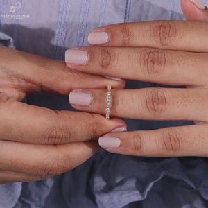 Baguette and Round Lab Grown Diamond Alternating Eternity Wedding Band