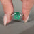 Handmade emerald cut ring with emerald gemstone centre.
