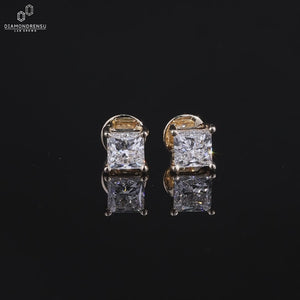1.57 TCW Princess Cut Lab-Grown Diamond Stud Earrings