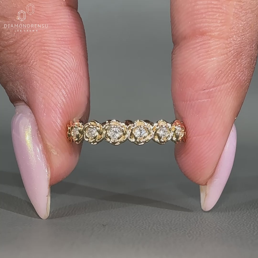 Diamond eternity band in a full eternity wedding band.
