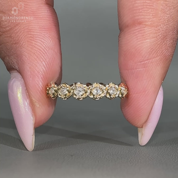 Diamond eternity band in a full eternity wedding band.
