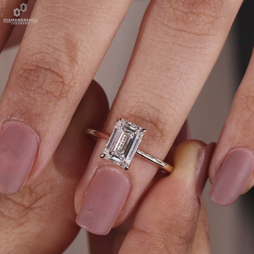 Emerald Cut Lab-Grown Diamond Solitaire 1 - 3 CT Ring