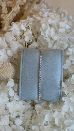 2.50 MM Round Cut Colorless Moissanite Tennis Bracelet
