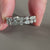 Milgrain setting band in white gold wedding band.
