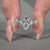 Round side stone ring with marquise centre diamond and zig zag pavé.
