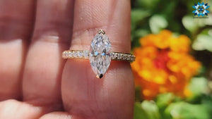 1.35 TCW Marquise Cut Colorless Moissanite Wedding Ring Set