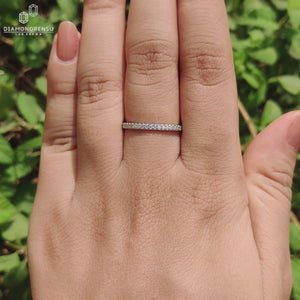 Half Eternity Wedding Band - 1.20 MM Round Brilliant Cut EF/VS Lab Created Diamond Stackable Matching Band