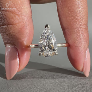 Pear shaped solitaire engagement ring.
