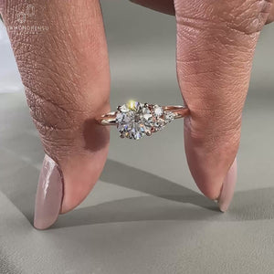 round rose cut diamond ring in 4 prong setting.
