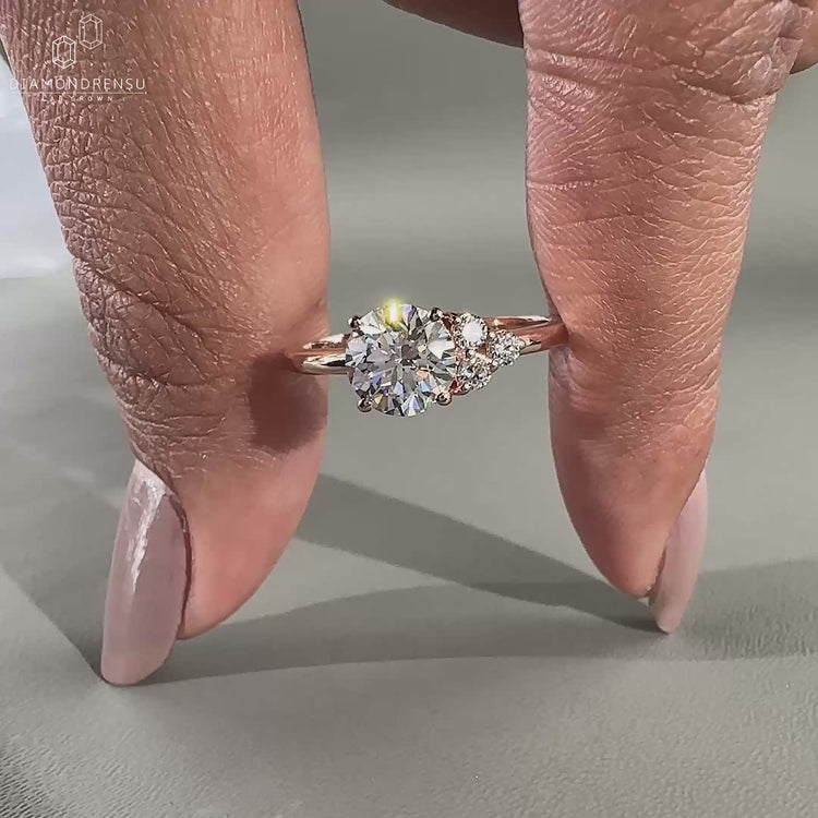 round rose cut diamond ring in 4 prong setting.
