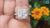 2.96 TCW Cushion Cut with Halo Pave Cathedral Set Moissanite Engagement Ring