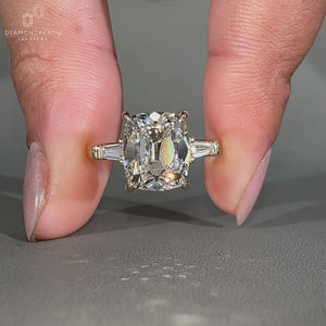 Old mine cushion cut diamond engagement ring.
