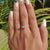 East to West Classic French Pave Marquise Moissanite Engagement Ring