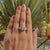 Cushion Divine with Side Half-Moon and Baguette Vintage Engagement Ring