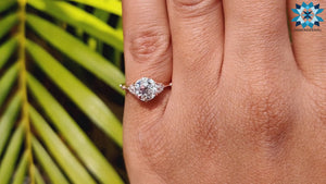 1.53 TCW Round Old European Cut Vintage Style Moissanite Engagement Ring