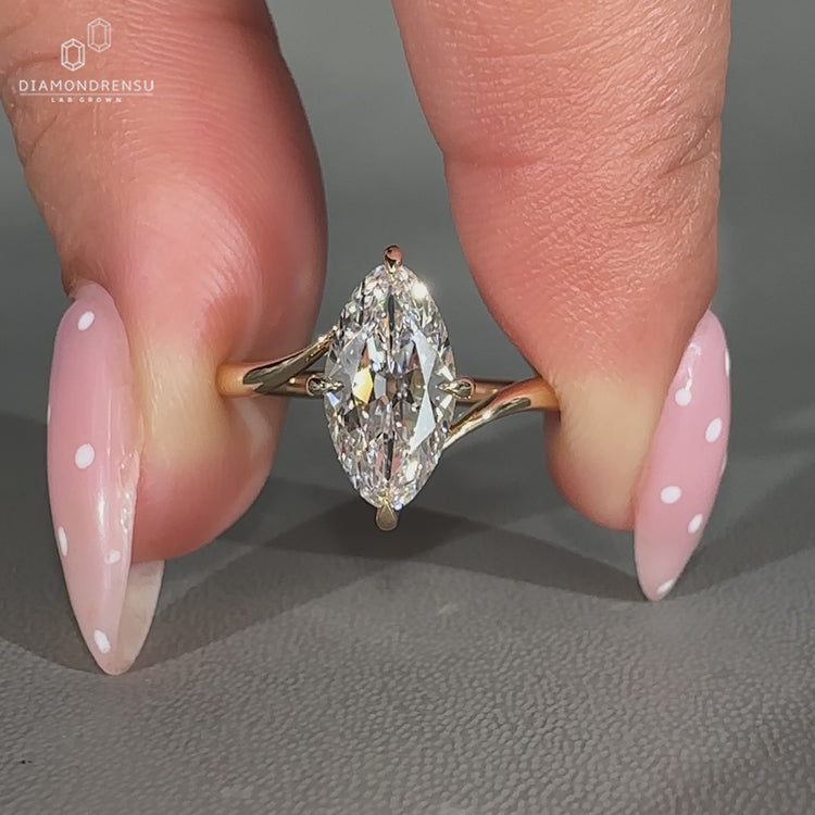 Marquise Old European Cut Ring bypass setting design.
