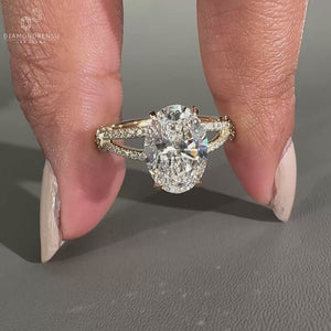 round cut pave band in yellow gold setting.
