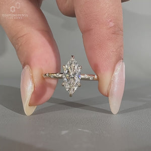 Marquise Diamond Engagement Ring with 6 claw prong setting.
