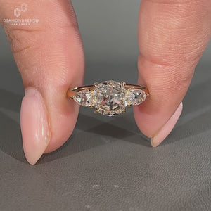 Three stone rose cut diamond ring by Diamondrensu AU.
