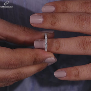 Marquise and Round Cut Lab-Grown Diamond Eternity Band