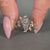 Coffin diamond ring solitaire six claw prong.