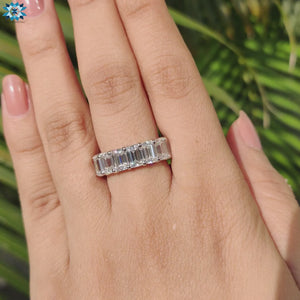 Emerald Cut Moissanite Eternity Band