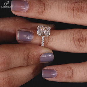 Radiant Cut Lab-Grown Diamond Hidden Halo Ring 1-3 CT