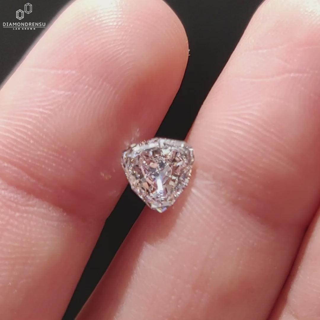 Trillion Step Cut Diamond, IGI Certified Lab Grown Diamond