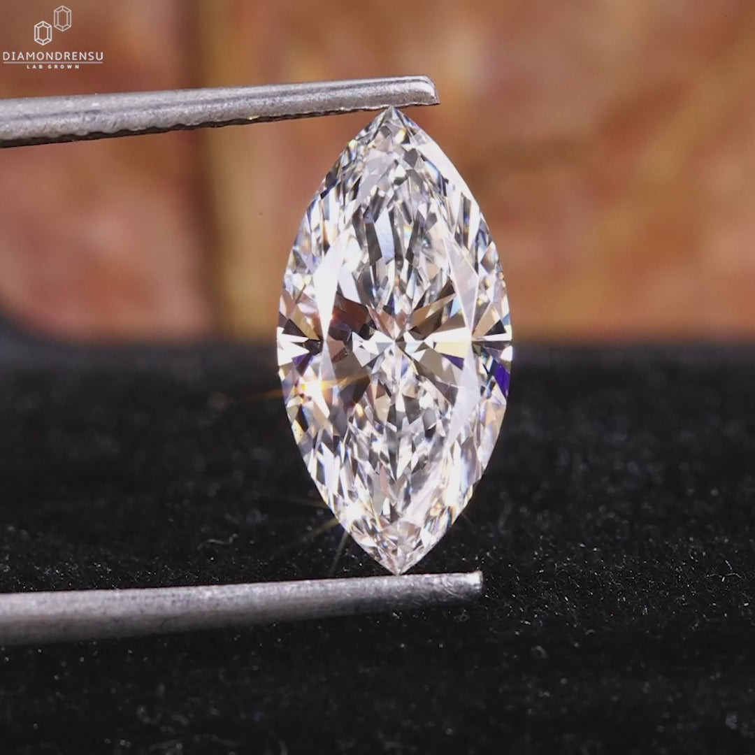 2 Carat Marquise Cut Lab Grown Diamond for Custom Jewelry