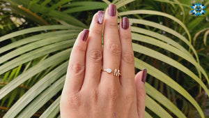 A Classic Customized Alphabet "M" Letter Open Gap Wedding Band