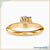 Round cut diamond ring in a knife edge setting for brilliant shine.