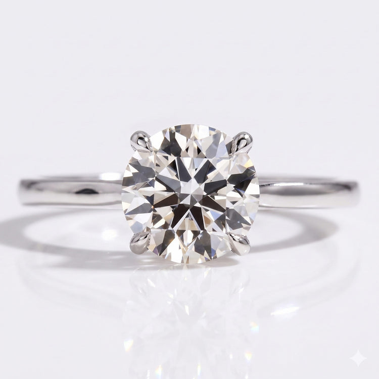 Round Brilliant Cut Lab-Grown Diamond Solitaire 1.5CT Ring - 18k White Gold - Size N