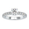 Pave Engagement Ring With Round Diamond