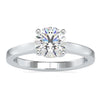 Round brilliant cut diamond ring in a classic 4 prong setting.
