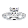 Cushion Cut Diamond Ring With Pave Design