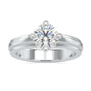 Round Solitaire Ring with Elegant Compass Setting Design