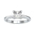 Elegant princess cut solitaire diamond engagement ring with a handmade cathedral setting.