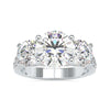 Round Cut Diamond Ring With Stunning Three Stone Setting