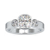 Cushion Diamond Engagement Ring with 3 Stone Setting