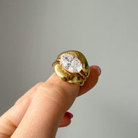 Oval Lab-Grown Diamond East to West Bold Domed Three-Piece Ring 3 CT - Set