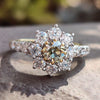 1.00 TW Round OEC Classic Cluster Pave Engagement Ring