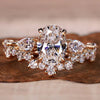 Oval Lab Grown Diamond Ring with Matching Wedding Band For Women