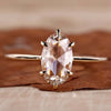 Moval Rose Cut Lab-Grown Diamond Solitaire Ring 1 CT